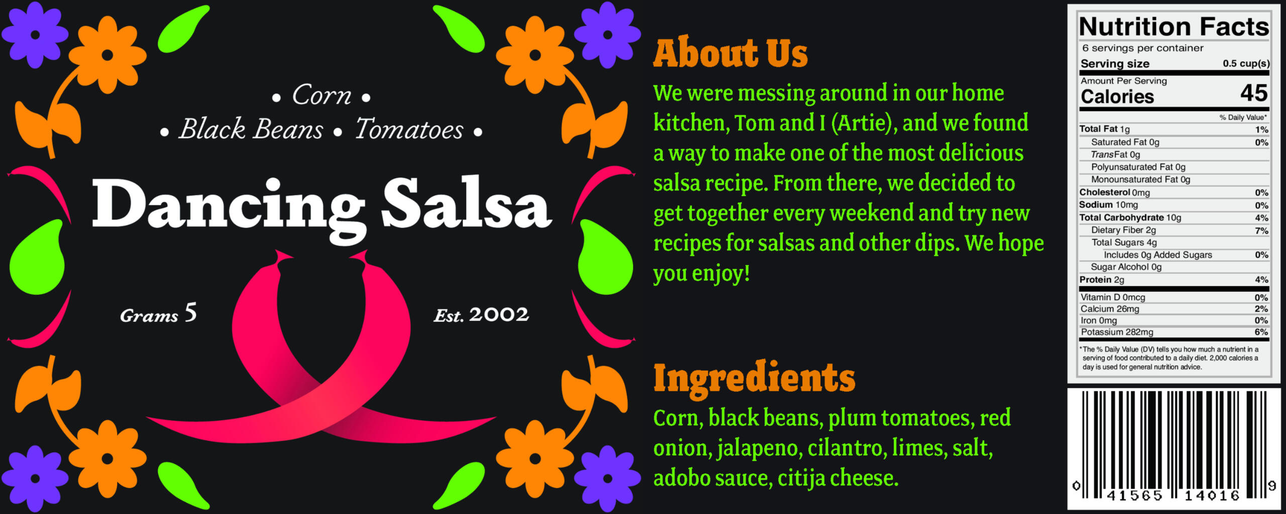 Dancing Salsa Label Design